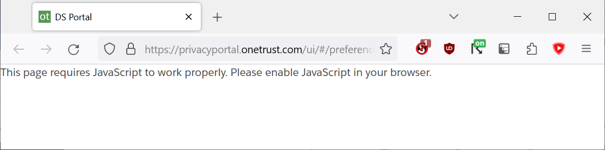 Screenshot asking me to enable JavaScript to continue